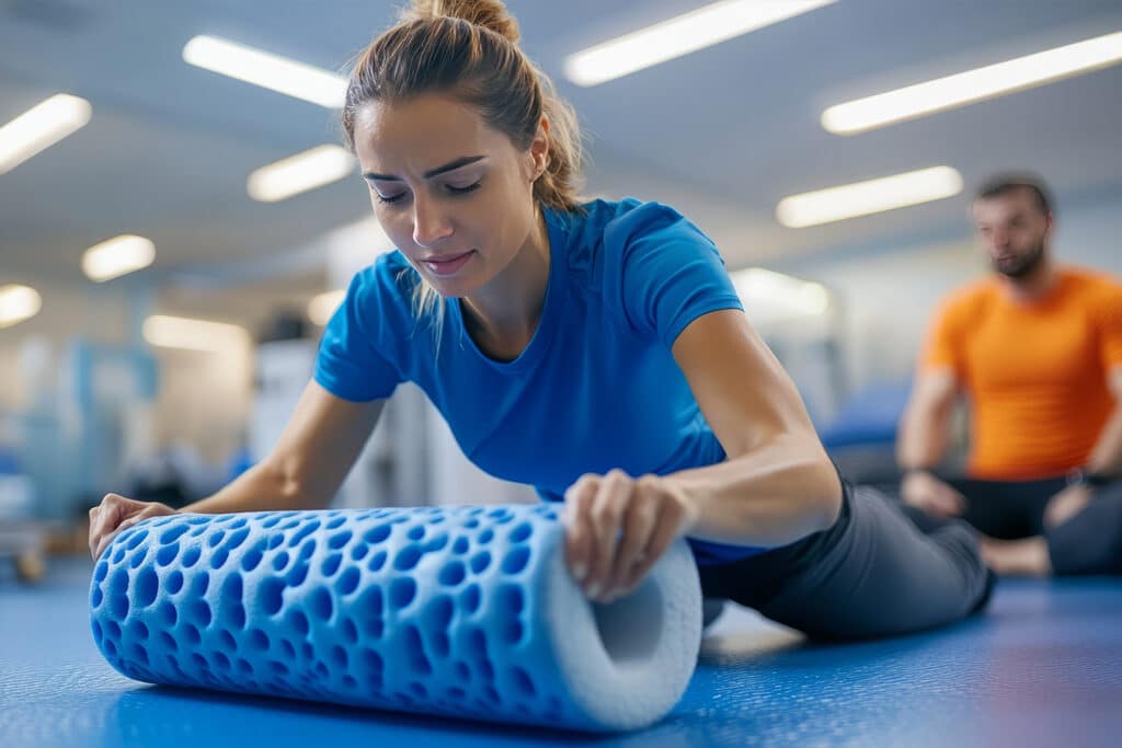 Physiotherapeut und Kunde bei einer Krankengymnastikübung